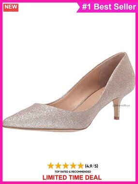 Pointed Toe Kitten Heel Glitter Formal Party Pumps